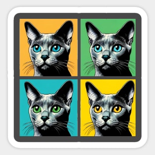 Korat Cat Pop Art - Cat Lovers Sticker